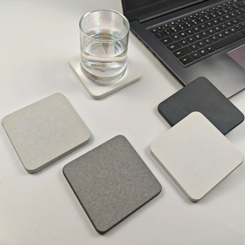 Marble Coaster Set - Alas Cangkir Diatomite Cepat Kering Anti