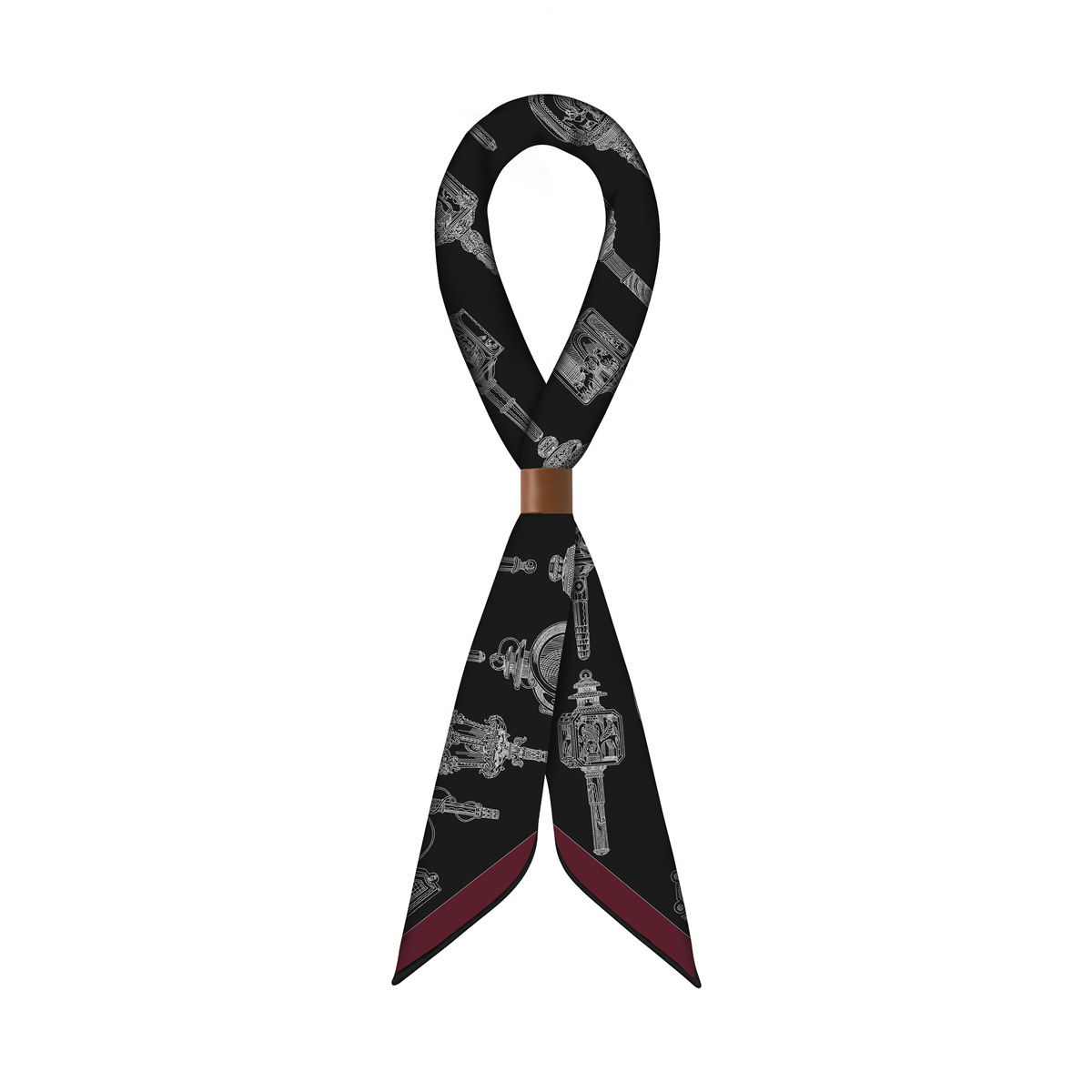 Cashmere Scarf - Syal Sutra Kasmir Desainer Mewah Hitam