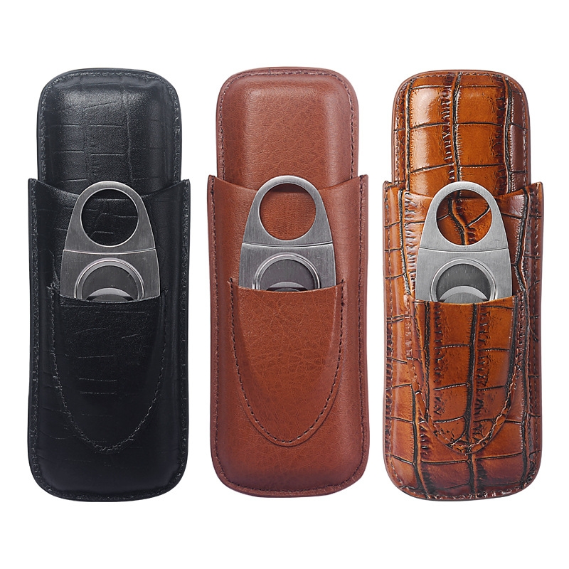 Kotak Rokok Portabel dengan 2  - Premium Cigar Case ulasan dan harga
