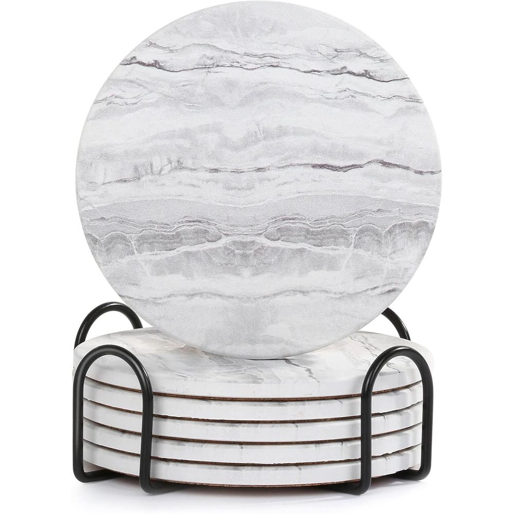 Set Tatakan Gelas Penyerap Air - Marble Coaster Set ulasan dan harga