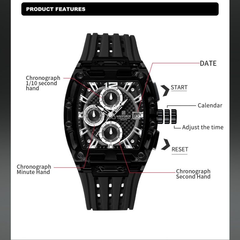 Jam Tangan Pria NAVIFORCE 5ATM - Luxury Watch Men ulasan dan harga