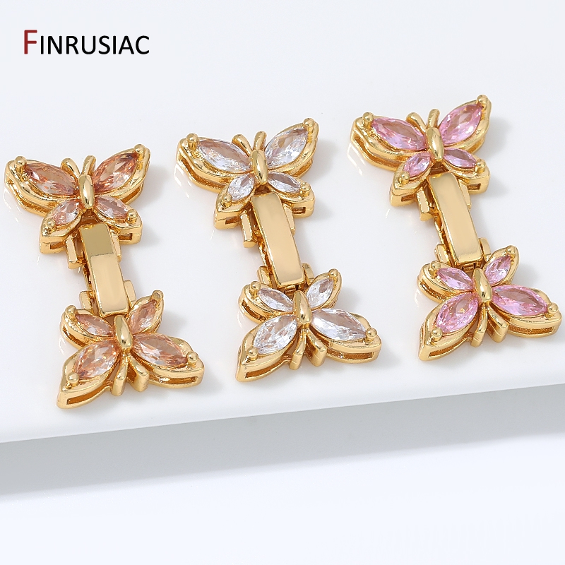 Kancing Kupu-kupu Zirkon Marqu - Gold Plated Jewelry ulasan dan harga