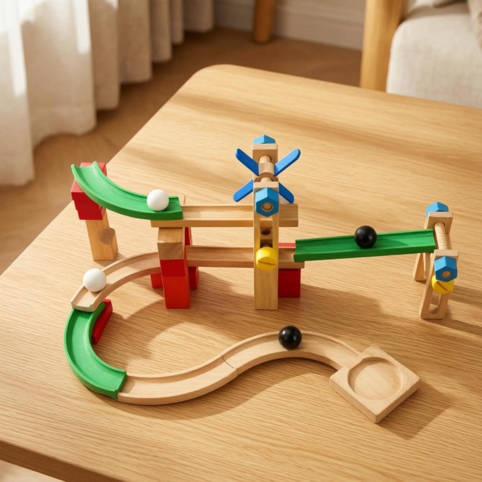 Set Mainan Balok Kayu untuk Me - Marble Coaster Set ulasan dan harga