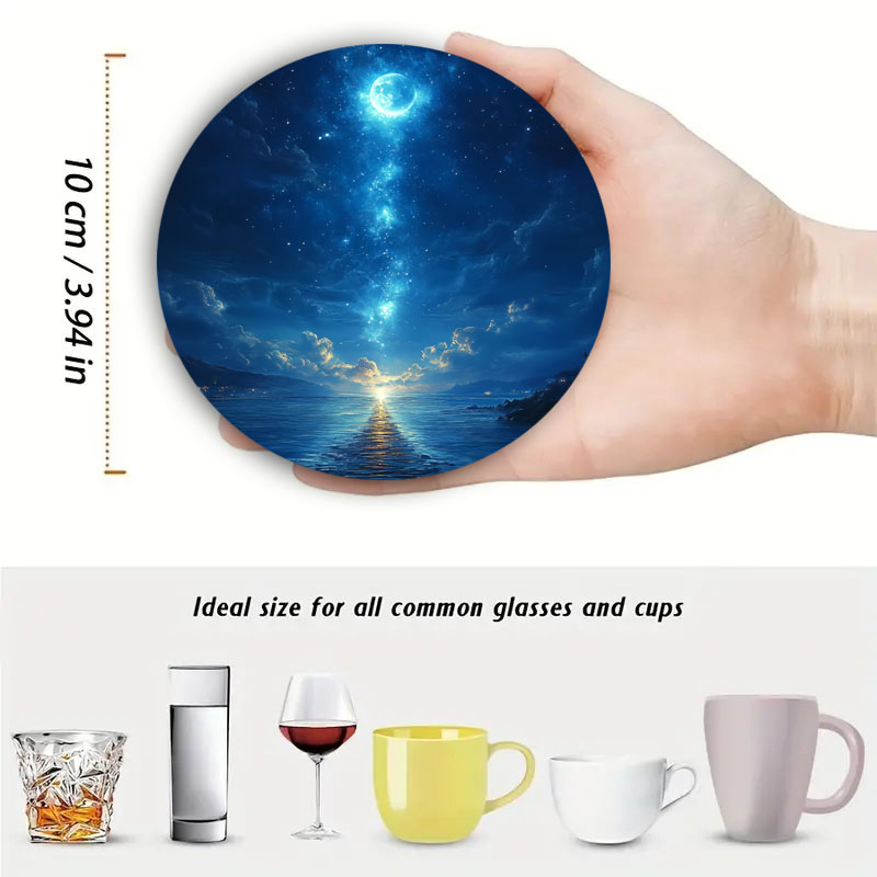 Set 4 Buah Tatakan Gelas Seni  - Marble Coaster Set ulasan dan harga